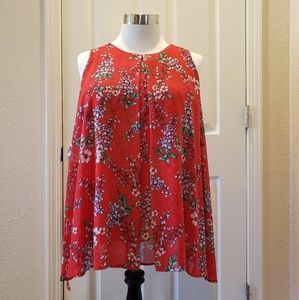 NWT Nanette Lapore Sleeveless Blouse Red 2X